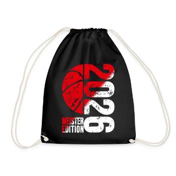 Basketball Meister Edition 2026 in rot und weiß - Turnbeutel - Schwarz - Vorne