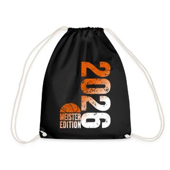 Basketball Champion Shirt 2026, Orange White - Drawstring Bag - black - Front