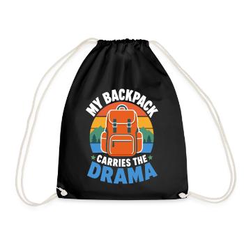 Rucksack trägt das Drama - Turnbeutel - Schwarz - Vorne
