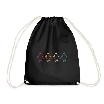 Antarctic Animal Zoo Gift Penguin - Drawstring Bag - black - Front