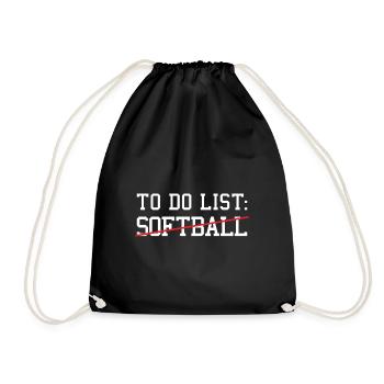 Sport To Do List Softball - Drawstring Bag - black - Front