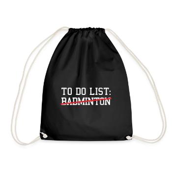 Sport To Do List Badminton - Turnbeutel - Schwarz - Vorne