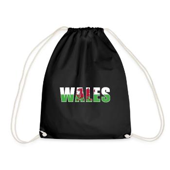 Wales Rugby - Drawstring Bag - black - Front
