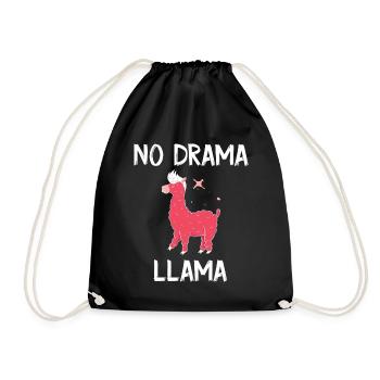 Lama Llama Alpaca - Drawstring Bag - black - Front