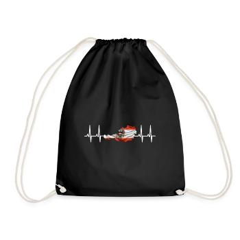 Drapeau Autrichien Battement de Cœur Puls Austria Drapeau AT - Sac de sport léger - noir - Devant