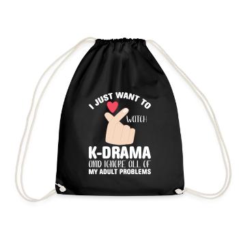 K-Drama Kdrama Drame coréen Corée Hallyu K-Drama - Sac de sport léger - noir - Devant