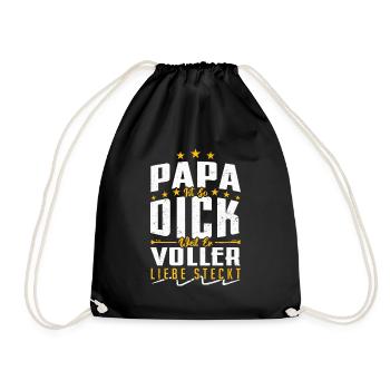 Liebevoller Papa - Herren T-Shirts - Turnbeutel - Schwarz - Vorne