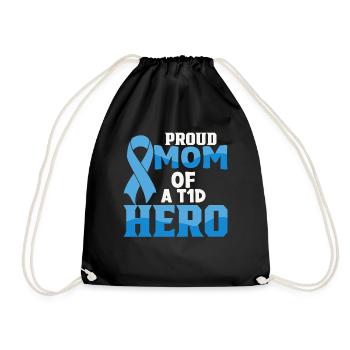 Diabetes Awareness Blue Diabetes Band Diabetes - Drawstring Bag - black - Front
