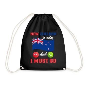 Neuseeland Kultur Kiwi Vogel Neuseeland Flagge - Turnbeutel - Schwarz - Vorne