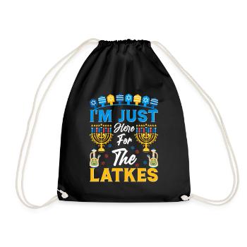 Chanukka Hanukka Dreidel Latkes Hanukkah - Drawstring Bag - black - Front