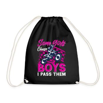 Motocross Girls Motocross Offroad Dirt Bike - Drawstring Bag - black - Front