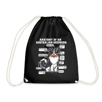 Australian Shepherd Aussie Dad Aussie Mom - Drawstring Bag - black - Front