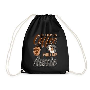 Australian Shepherd Aussie Dad Aussie Mom - Drawstring Bag - black - Front