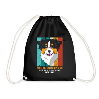Australian Shepherd Aussie Dad Aussie Mom - Drawstring Bag - black - Front