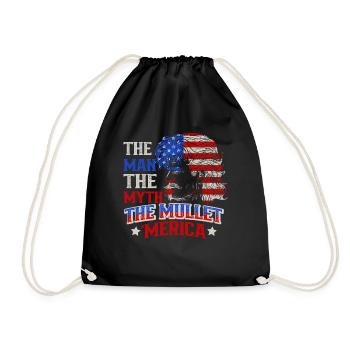 Mullet Hairstyle Vokuhila Hairstyle - Drawstring Bag - black - Front