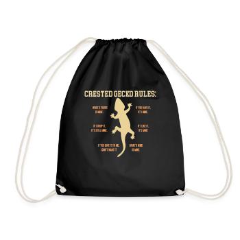 Crown Gecko Reptile Gecko Terrarium Pet - Sac de sport léger - noir - Devant