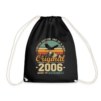 Original Since 2006 Vintage Birthday Gift - Drawstring Bag - black - Front