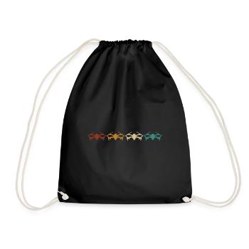 Retro Drones Drone Drones Quadcopter - Drawstring Bag - black - Front
