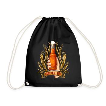 Drink craft beer - Drawstring Bag - black - Front