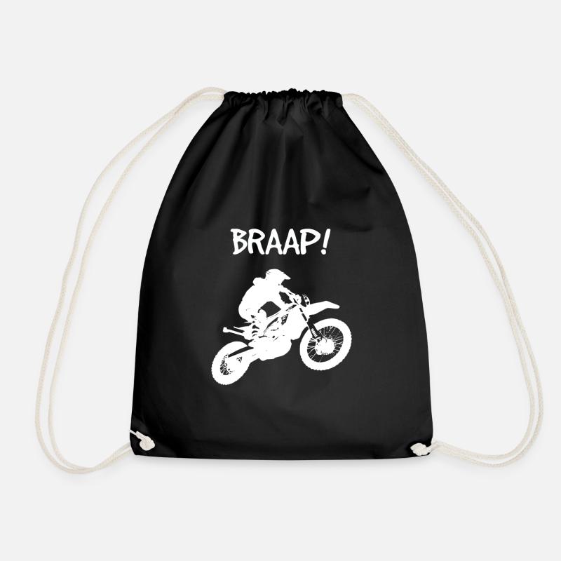 Dirt Biking Braap - Drawstring Bag - black