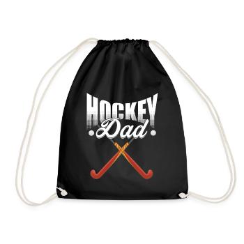 Feldhockey Papa - Turnbeutel - Schwarz - Vorne