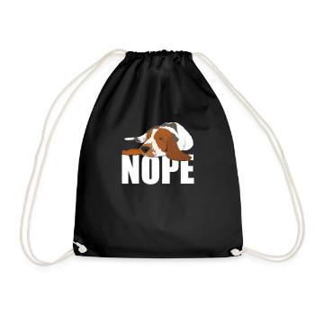 Basset Hound Nope - Drawstring Bag - black - Front