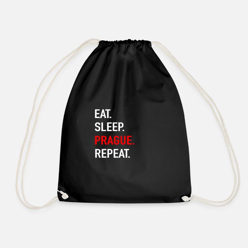 Prague - Drawstring Bag - black