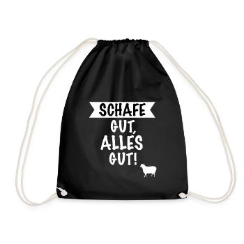 Schaf Schafe Hirte Schäfer Schafbesitzer Geschenk - Turnbeutel - Schwarz - Vorne