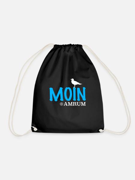 Amrum Ostsee Insel Design - Turnbeutel - Schwarz