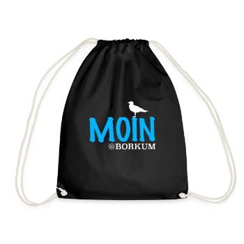 Borkum Nordsee Insel Design - Turnbeutel - Schwarz - Vorne