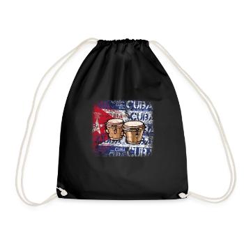 Bongos Salsa Music T-Shirt - Drawstring Bag - black - Front