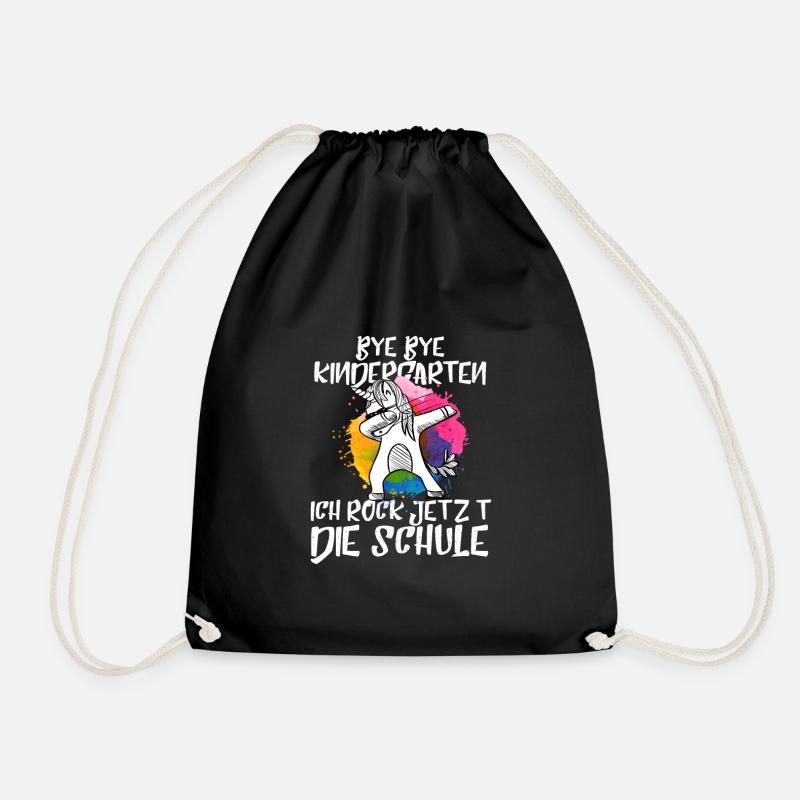 Lustiges Shirt zur Schuleinführung, Einschulung - Turnbeutel - Schwarz