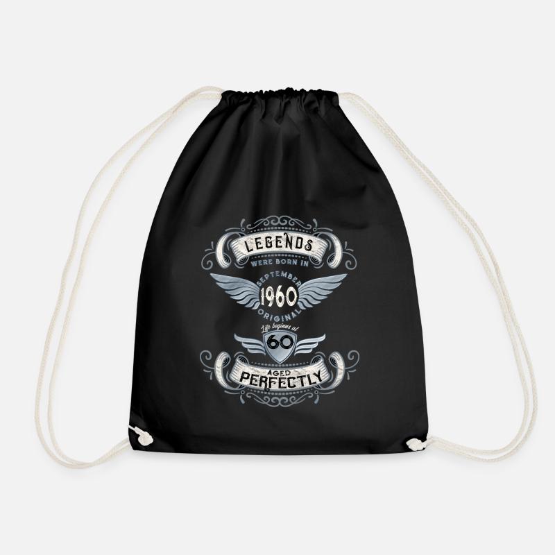 Born in September 1960 60 years old - Drawstring Bag - black