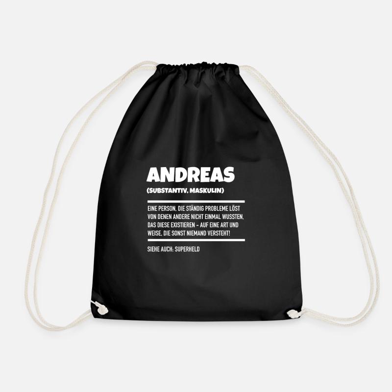 Andreas Name Geschenk - Turnbeutel - Schwarz