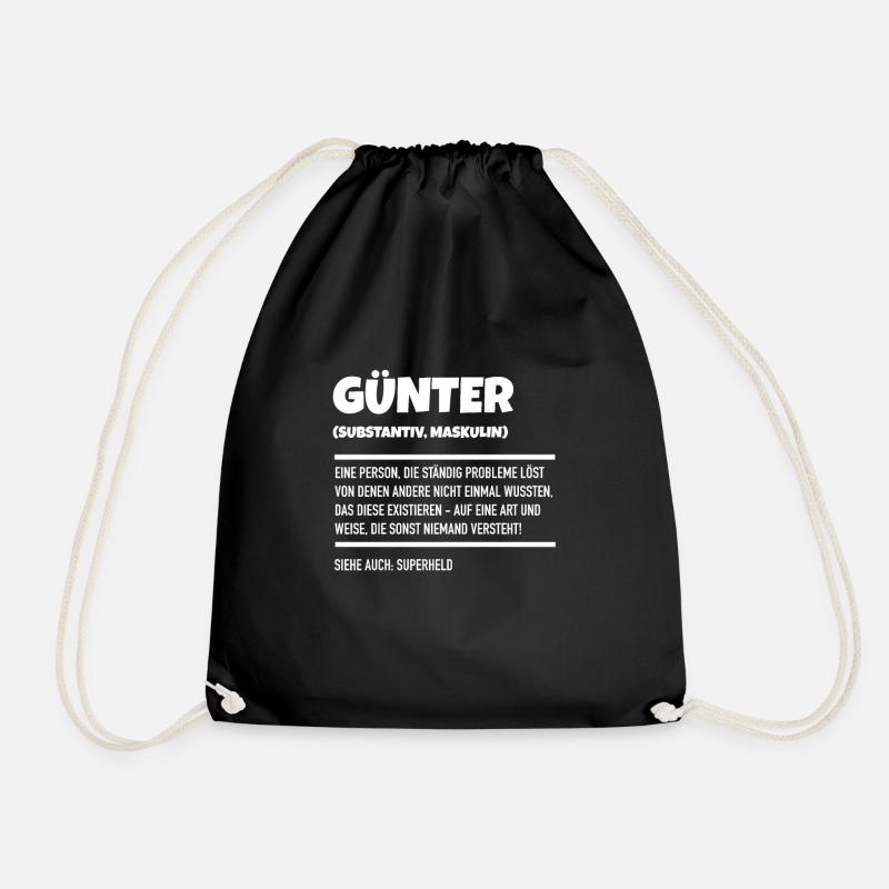Günter Name Geschenk - Turnbeutel - Schwarz