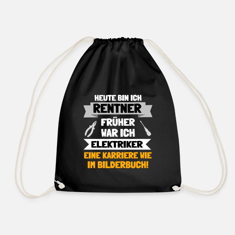 Elektriker in Rente und Ruhestand - Turnbeutel - Schwarz