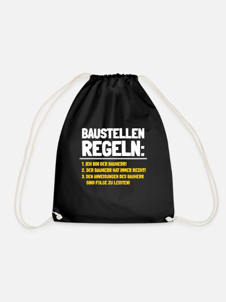 Baustellen Regeln - Turnbeutel - Schwarz