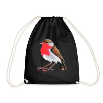 robin - Drawstring Bag - black - Front