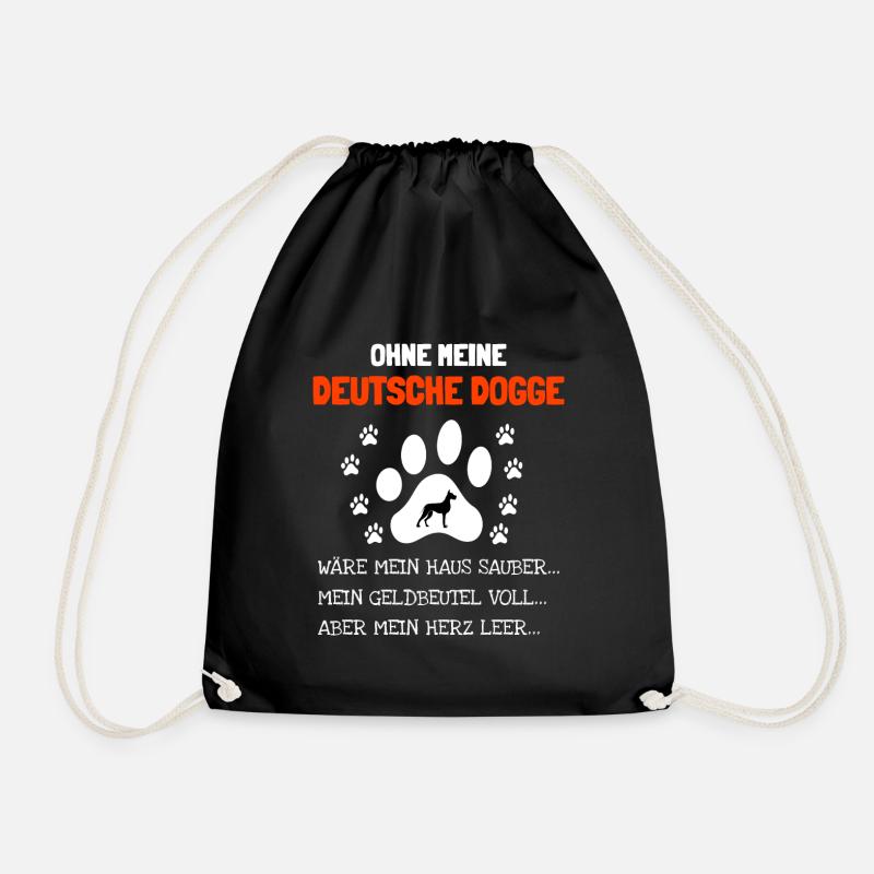 Deutsche Dogge Geschenkidee - Turnbeutel - Schwarz