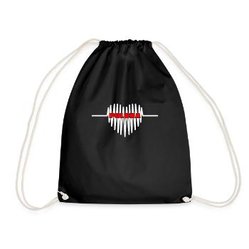 Poland Heart Poland Heartbeat - Drawstring Bag - black - Front