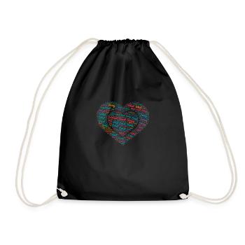 West Coast Swing Dance Heart - Drawstring Bag - black - Front
