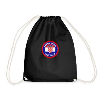 Hrvatska zastava Kroatien Svuda podji kuci dodji - Turnbeutel - Schwarz - Vorne