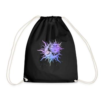 Sun Moon Love Occult Stars Magic Symbol - Drawstring Bag - black - Front