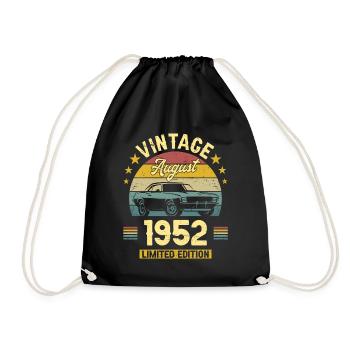 Vintage Août 1952 70 Ans Anniversaire - Sac de sport léger - noir - Devant