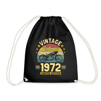 Vintage Septembre 1972 50 Ans Anniversaire - Sac de sport léger - noir - Devant