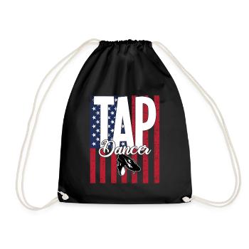 Tap Dancing USA Flag - Drawstring Bag - black - Front