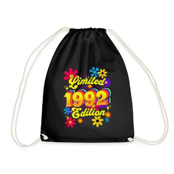 Retro und Vintage Frau 1992 30 Jahre Geburtstag - Turnbeutel - Schwarz - Vorne