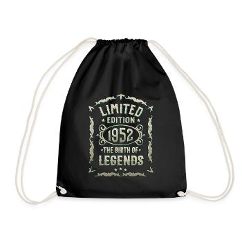 Birth Of Legends 1952 70th Birthday Vintage 1952 - Drawstring Bag - black - Front