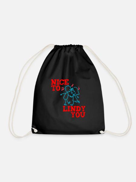 Lindy Hop Swing Tanz Nice to Lindy you - Turnbeutel - Schwarz