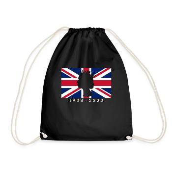 Queen Elizabeth II UK Union Jack Flagge Königin - Turnbeutel - Schwarz - Vorne